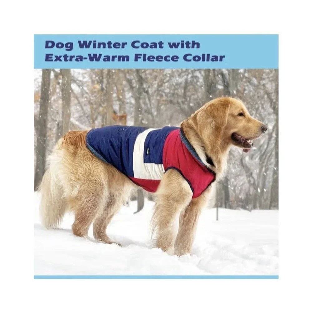 Warm Dog Coat Reversible Dogs Jaket for Small Medium Large Dog Puppy Winter XXL